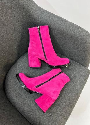 Колір на вибір! шикарні ексклюзивні стильні ботильйони черевики рожеві фуксія