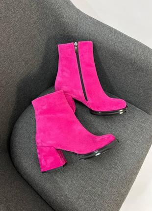 Колір на вибір! шикарні ексклюзивні стильні ботильйони черевики рожеві фуксія