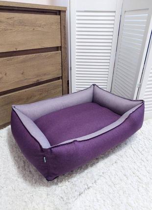 Лежак 60×50×20 см лежанка для спальні місце тварин собак і кішок знімний чохол з бортами2 фото
