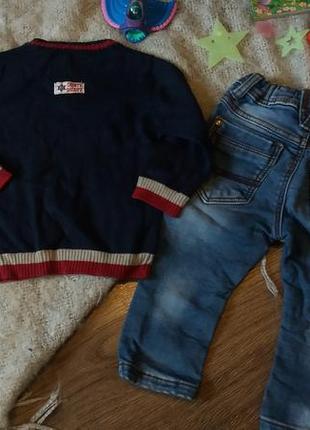 Комплект (джинсы +свитер) рр6-9мес (68-74см) 100грн4 фото