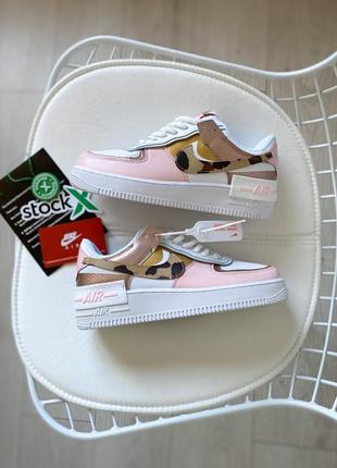 Кросівки nike air force 1 shadow white/pink camo2 фото