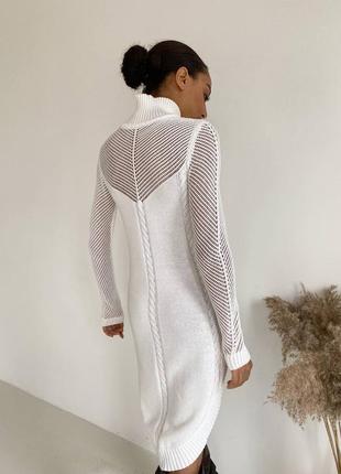 Сукня бавовняна в'язана, молоко