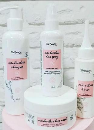 Безсульфатный набір проти випадіння та для росту волосся від бренду top beauty