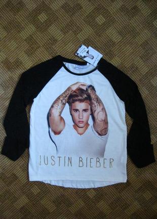 Лонгслів реглан світшот від justin bieber 👉 вік 11-12років
