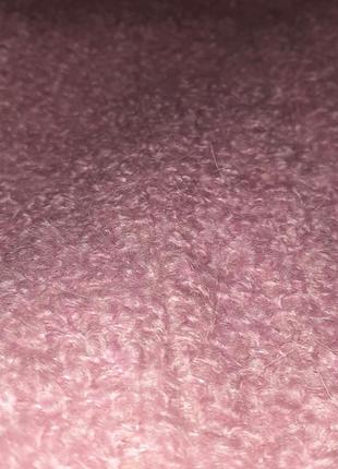 Пальто шерстяное розовое с искусственным мехом 445 фото