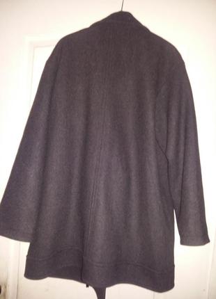 Шикарне пальто сірий серпанок шерсть2 фото