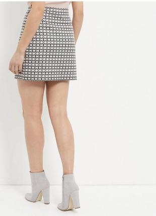 Стильная модная трикотажная юбка мини в геометричный принт2 фото