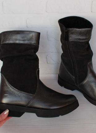 Зимние кожаные ботинки, сапоги, полусапожки 37 размера на низком ходу3 фото