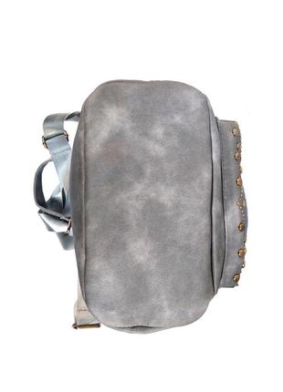 Женский серый рюкзак эко-кожа5 фото