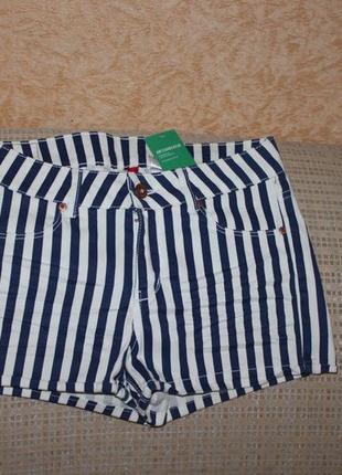 Новые шорты в полоску, указан eur 36, 6 размер  от h&m, англия1 фото