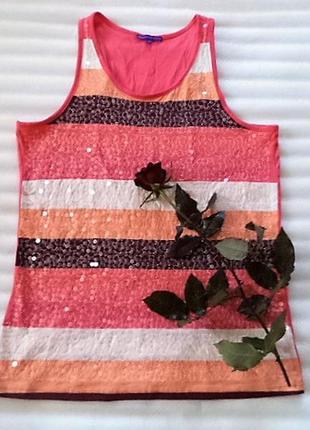 Красивая майка в паетки эм/эл размер