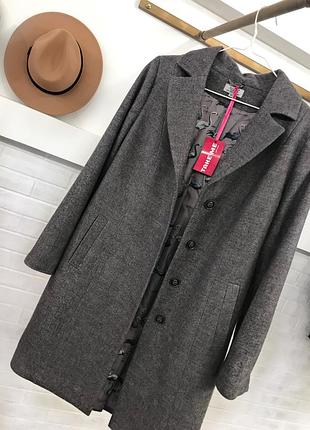 Базове пальто демисезон зима осінь пальтечко сіре пончо україна l xl