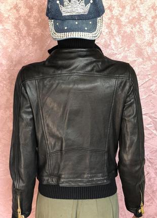New байкерская кожаная куртка косуха бомбер dsquared2 оригинал 12 размер3 фото