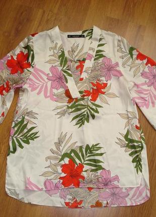 Блуза c цветочным принтом, zara, р.м2 фото
