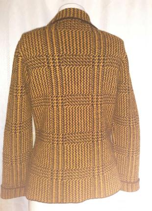 Женский теплый трикотажный пиджак, жакет, гусиная лапка в составе шерсть. кофта.2 фото