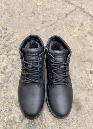 Теплые ботинки спортивные, кроссовки кожаные черные зимние мужские для мужчин, удобные, комфортные, стильные6 фото