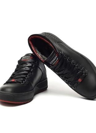 Теплые ботинки спортивные, кроссовки кожаные черные зимние мужские для мужчин, удобные, комфортные, стильные4 фото