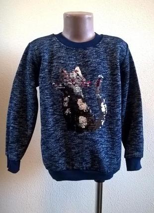 Кофтинка  перевертиш для дівчаток на флісі нова 4-8 років 2