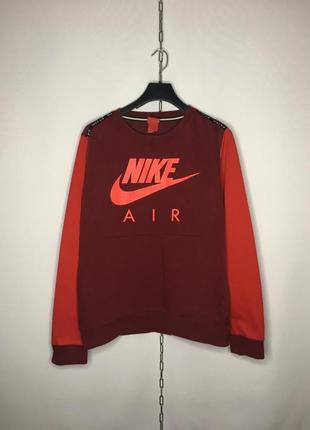 Оригинальный очень крутой свитшот nike air max с лампасами малинового цвета