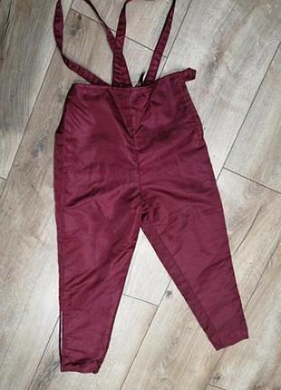 Зимові теплі бордові лижні штани на підлітка.на синтепоні,унісекс