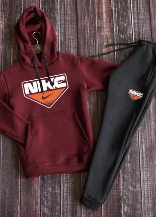 Зимний мужской спортивный трикотажный костюм nike1 фото