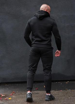 Зимний мужской спортивный трикотажный костюм чёрный4 фото