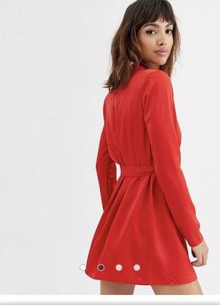 Asos 🔥 елегантна нова червона атласна сукня з поясом  20222 фото