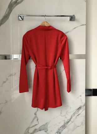 Asos 🔥 елегантна нова червона атласна сукня з поясом  20226 фото