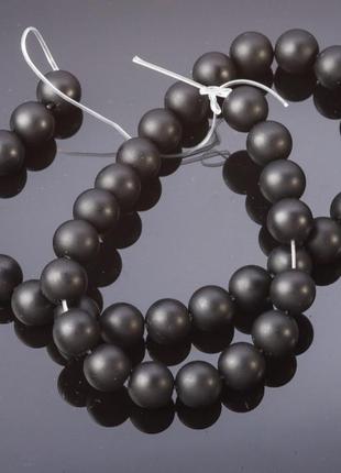 Намистини натуральний камінь на нитці шунгіт d-10мм l 37см