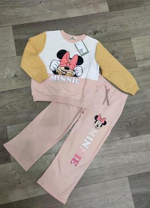 Костюм теплый штани світшот h&m начос мінні маус minnie mouse4 фото