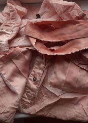 Рубашка туника с поясом персикового цвета 42-44 one size3 фото