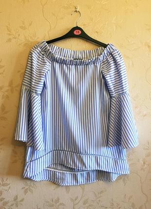 Скидочки! стильная блуза в полоску i-x london (uk12 - наш 46)4 фото