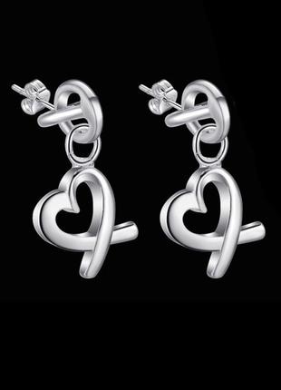 🏵сережки серце у сріблі 925, нові! арт.2211