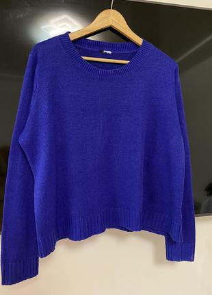 Трендова темно синя кофта, светер3 фото