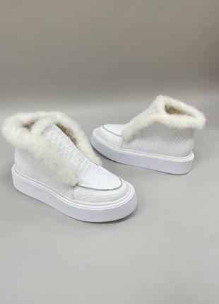 Шкіряні зимові лофери з хутром натуральної норки кожаные зимние лоферы с мехом...