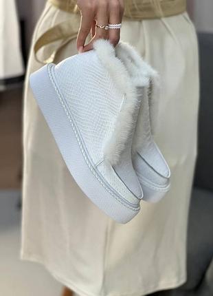 Шкіряні зимові лофери з хутром натуральної норки кожаные зимние лоферы с мехом...