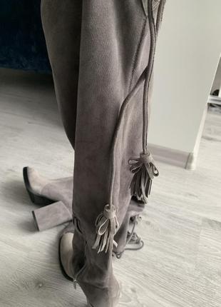 Замшеві осінні ботфорти