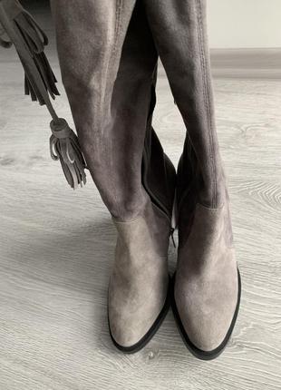 Замшеві осінні ботфорти