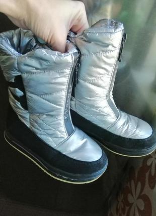 Стильные теплые зимние дутики 32р зимние сапожки 20см сапоги сапоги
