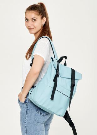 Жіночий рюкзак ролл sambag rolltop milton - голубий2 фото