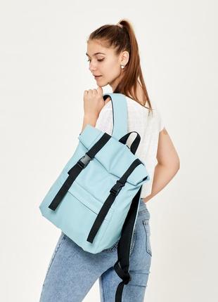 Жіночий рюкзак ролл sambag rolltop milton - голубий7 фото