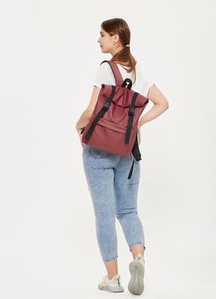 Жіночий рюкзак ролл sambag rolltop milton - бордо7 фото