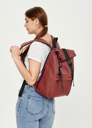 Жіночий рюкзак ролл sambag rolltop milton - бордо3 фото