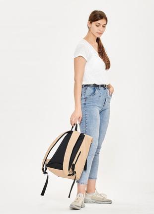 Жіночий рюкзак ролл sambag rolltop milton - бежевий5 фото