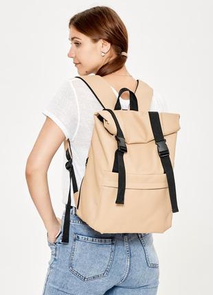 Жіночий рюкзак ролл sambag rolltop milton - бежевий1 фото