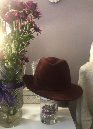 Фетровая шляпа шляпа марсала/бордо для фотосессии *нюанс6 фото