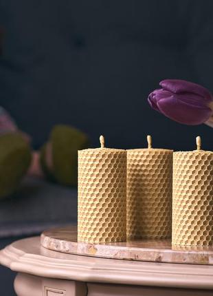 Подарунковий набір натуральних медових еко свічок з вощини2 фото