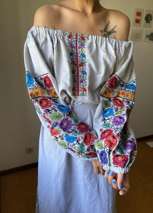 Вишиванка сукня ручна робота лляна