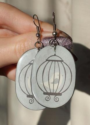 Сережки "в клітці"