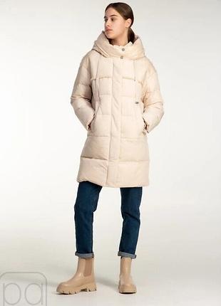 Пуховик комбінований snow-owl бежевий